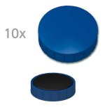 Aimant solide diamètre 15mm haut 7mm force adhésive 150g par 10 bleu