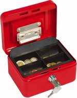 Caisses à monnaies avec clip 15,2 x 11,5 x 8 cm rouge