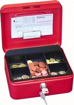 Caisses à monnaies avec clip 20 x 16 x 9 cm rouge