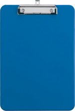 Porte-bloc plastique avec pince nickelée A4 L226xH318mm bleu