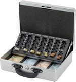 Caisse à monnaie avec trieur de pièces 30 x 24,5 x 9,3 cm argenté
