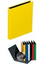 Classeur A4 2 anneaux carrés carton laminé Basic dos 35mm jaune