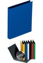 Classeur A4 2 anneaux carrés carton laminé Basic dos 35mm bleu