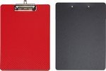 Porte-blocs MAULflexx plastique PP avec pince A4 dos noir rouge