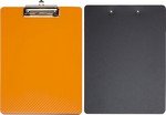 Porte-blocs MAULflexx plastique PP avec pince A4 dos noir orange