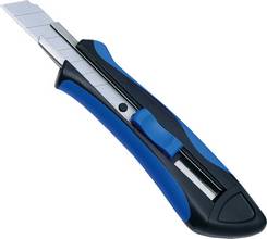 Cutter professionnel Premium Soft-Cut lame 18mm noir bleu