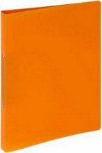 Classeur A4 2 anneaux Lucy PP orange translucide dos 23 mm