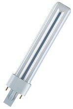 Ampoule fluocompacte G23 2-Pins DULUX S 9watt 600 lumen blanc froid 4000K