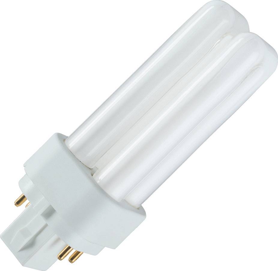 Ampoule fluocompacte G24d-2 DULUX D/E 18W 1800 lumen blanc froid 840 4000K 4 pins