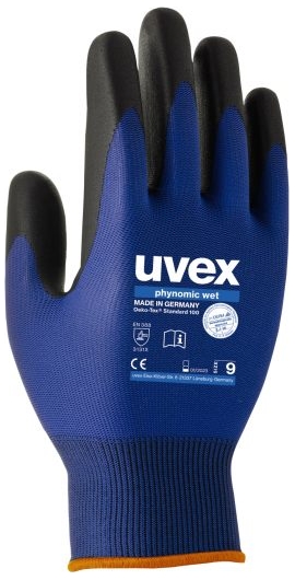 Gants protection uvex phynomic wet pour pièces humides et mouillées taille 9
