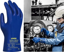 Gants protection contre les produits chimiques léger et flexible rubiflex S NB27B taille 7 bleu