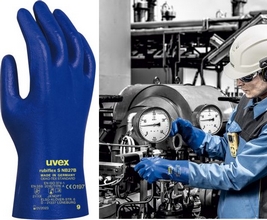 Gants protection contre les produits chimiques léger et flexible rubiflex S NB27B taille 10 bleu