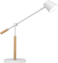 Lampe de bureau LED VICKY 9watt variateur lumière blanc neutre 3000k hêtre/blanc