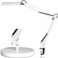 Lampe de bureau LED SWINGO 8watt lumière blanc chaud 3000k avec pince et socle blanc