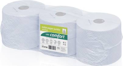 Papier toilette Comfort 250mmx320m 2 épaisseurs extra blanc recyclé 1280 feuilles