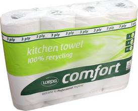 Essuie-tout Comfort 3 couches extra-blanc recyclé 4 rouleaux