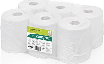 Rouleaux essuie-mains Comfort dévidage central 1 épaisseur 200mmx300m recyclé extra blanc