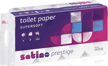 Papier toilette Prestige satino by wepa 4 épaisseurs blanc 8 rouleaux 150 feuilles