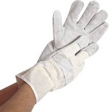 Gants de travail taille XL longueur 265mm cuir croûte de vachette nature