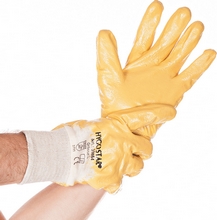 Gants de travail à poignée en nitrile Nitril Grip jaune taille L