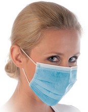 Masque TYPE II avec étrier nasal,  EN14683, bleu