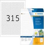 Etiquettes rondes repositionnables A4 diamètre 10mm blanche papier mat 7875 pcs