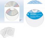 Pochettes de papier CD/DVD blanches avec point adhésif 1000 pcs