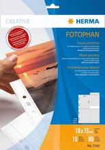 Pochettes fotophan pour 8 photos 10x15cm verticale fond blanc 10 pcs