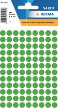 Etiquettes universelles diamètre 8mm vert foncé 540 pcs