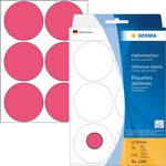 Etiquettes universelles rondes rouge fluo diamètre 50 mm 144 pcs