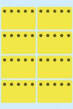 Etiquettes pour surgelés jaunes 26x40 mm motif flocons, 48 pcs