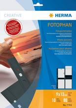 Pochettes fotophan pour 8 photos 9x13cm verticale fond noir 10 pcs