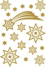 Stickers de Noel étoiles et étoile filante 19pcs