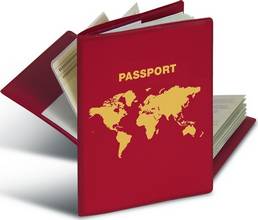 Etuis pour passeport avec protection RFID 2 poches intérieures rouge