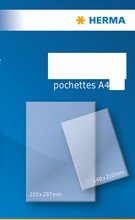 Pochettes adhésives transparente A4 insertion par le petit coté par 10