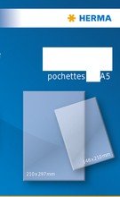 Pochettes adhésives transparente A5 insertion par le petit coté par 10