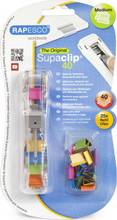 Pince distributrice de clips Supaclip 40 Transparent avec 25 Pinces Multicolores