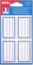 Etiquettes scolaires cadre et lignes bleus 36x56mm pochette de 32