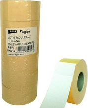 Etiquettes rectangles enlevables 26x16mm pour pince Agipa 151992, 101419, 102365 6000 étiquettes