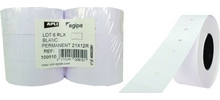 Etiquettes rectangles permanent 21x12mm pour pince 6 rouleaux de 1000 étiquettes