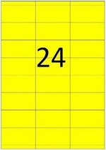 Etiquettes multi-usages 70x35mm jaune fluo boite 2400 sur 100 planches A4