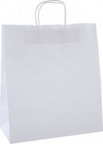 Sac cadeau papier kraft 100g L350xP160xH400mm blanc par 50