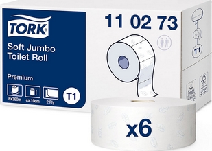 Papier toilette Jumbo doux Premium 2 plis blanc par 6