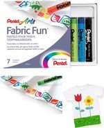 Pastels pour tissus Pentel Arts, étui plastique de 7 Fabric Fun
