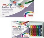 Pastels pour tissus Pentel Arts, étui plastique de 15 Fabric Fun