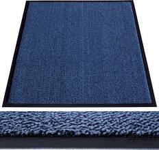 Tapis anti-salissure en PP velour 450g antidérapant 120x180cm chiné bleu