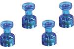 Porte-mémo aimanté diamètre 18mm bleu vif transparent par 4