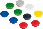 Aimant diamètre 38 mm force adhésive 1500 g par 10 couleurs assoties