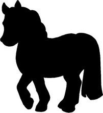 Ardoise murale silhouette cheval sans cadre 36x27cm noir