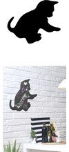 Ardoise murale silhouette chat sans cadre 29x46cm noir